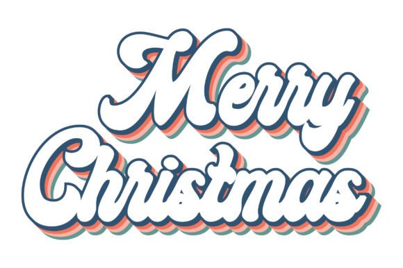Merry Christmas Retro SVG Graphics