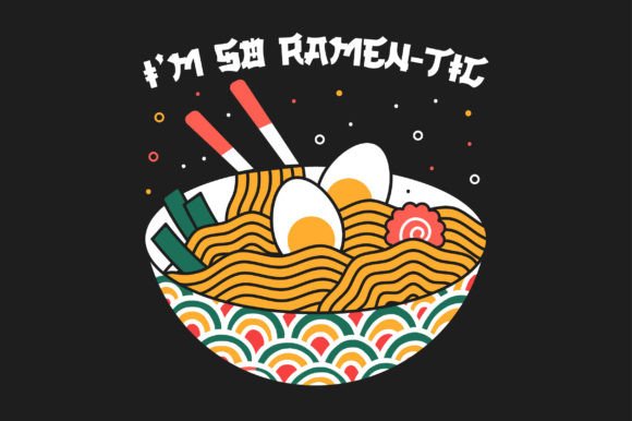 Ramen Food SVG Sublimation T-Shirt: Graphics & Crafts