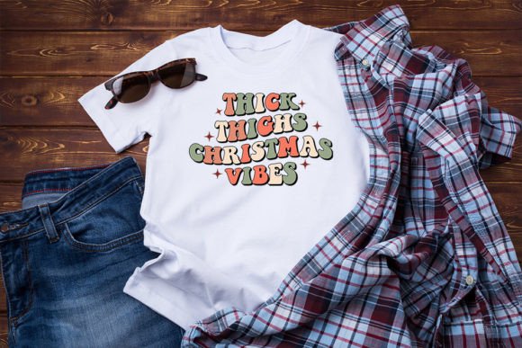 Retro Christmas Svg Design. Thick Thighs