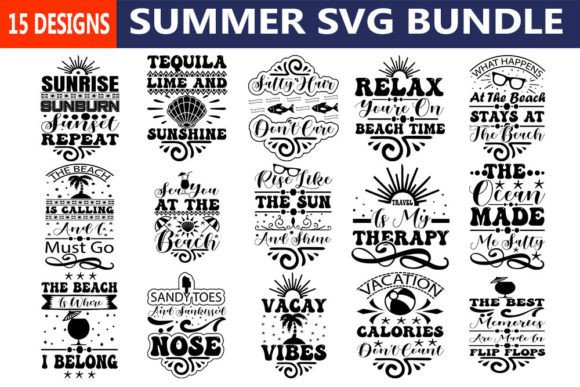 SUMMER SVG Design Bundle - Warm Season Graphics & Crafts