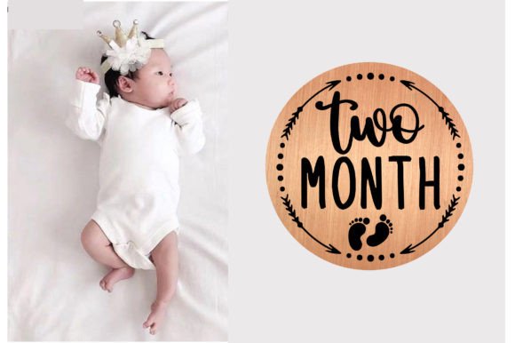 Two Month Baby Milestone SVG Design for Crafts and Graphics